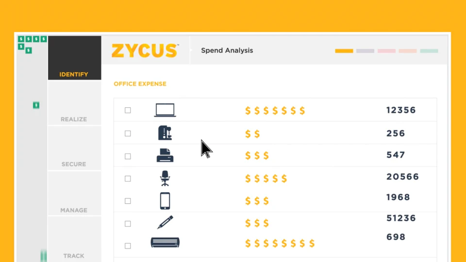 screenshot of Zycus Spend Analysis